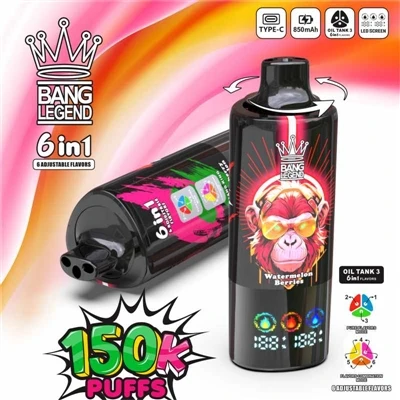 BANG LEGEND 150K یکبار مصرف E-سیگار: یک تجربه نوآورانه شاخص با سه قوطی و شش ط...
