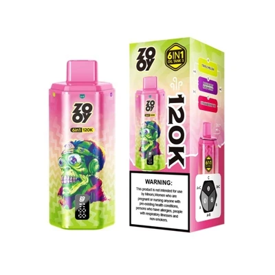 ZOOY 120K 6 IN 1 — سیگار E-یکبار مصرف با ظرفیت بالا برای تجربه ای عالی از دها...