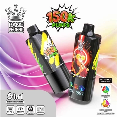 BANG LEGEND 150K PUFFS VAPE — معیاری جدید برای سیگارهای- یکبار مصرف E-بالا.