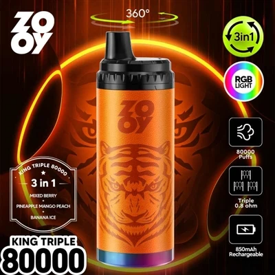 ZOOY KING 3-در-1 80000 پف یکبار مصرف E-سیگار: تنظیم یک استاندارد صنعتی جدید ب...