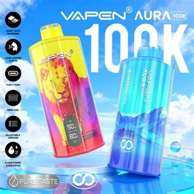VAPEN AURA 100000: وقتی سیگارهای یکبار مصرف E- وارد عصر دستگاه‌های واقعاً طول...