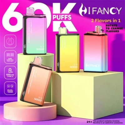 HIFANCY TWINMAX 60000 Puffs - از دو طعم به دلخواه خود لذت ببرید، هر لقمه ای ر...
