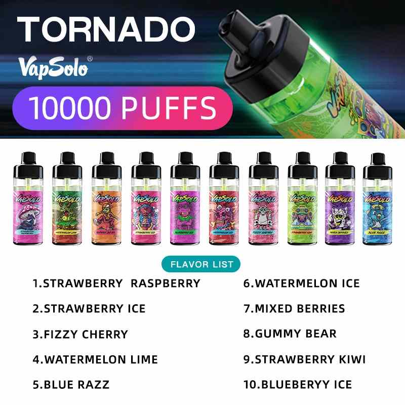 Hot-Selling-Vapsolo-10000-Fruit-Flavors-Rechargeable-Cartridge-Disposable-E-Cigarette-VIP-Smoke-Price-Vape-RandomVapSolo TORNADO 10000 Hot-Selling-Vapsolo-10000-Fruit-Flavors-Rechargeable-Cartridge-Disposable-E-Cigarette-VIP-Smoke-Price-Vape-RandomVapSolo TORNADO 10000