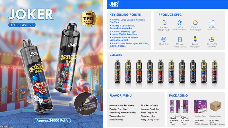 JNR JOKER 24000 jnr-joker-refillable-disposable-vape JNR JOKER 24000 jnr-joker-refillable-disposable-vape